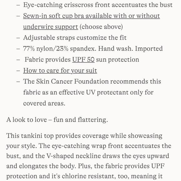 - Land's End ~ Deep pink/fuchia Cross Over Wrap Underwire Tankini Top - Picture 4 of 4